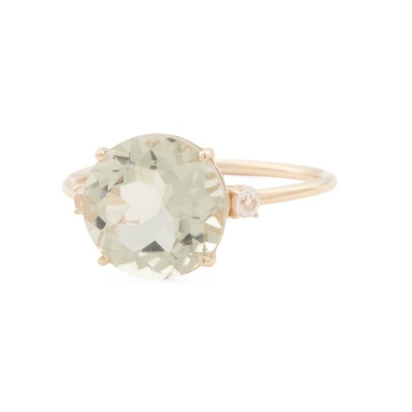 HIRAJULE Gold/Green Amethyst Made In India 14kt Gold Green